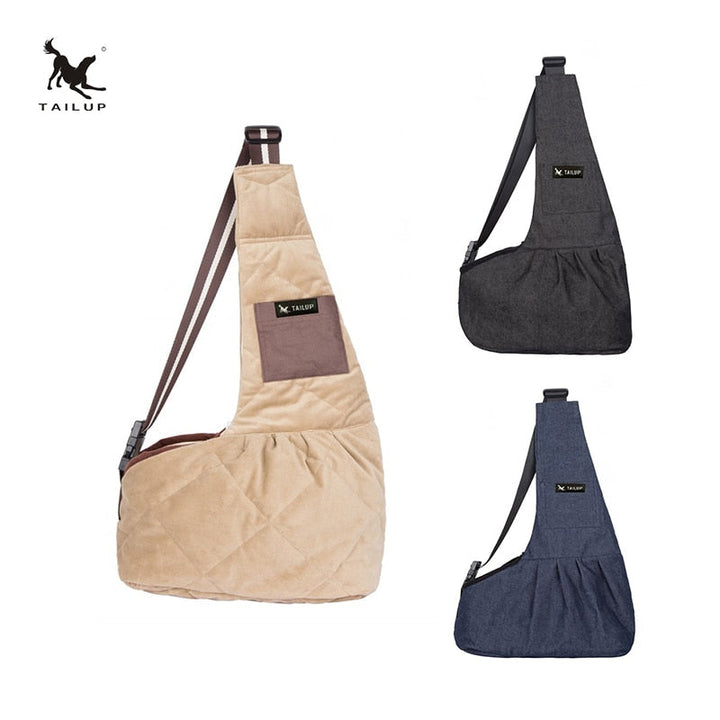Small Dog Sling Carrier for Hands-Free Outdoor Walks