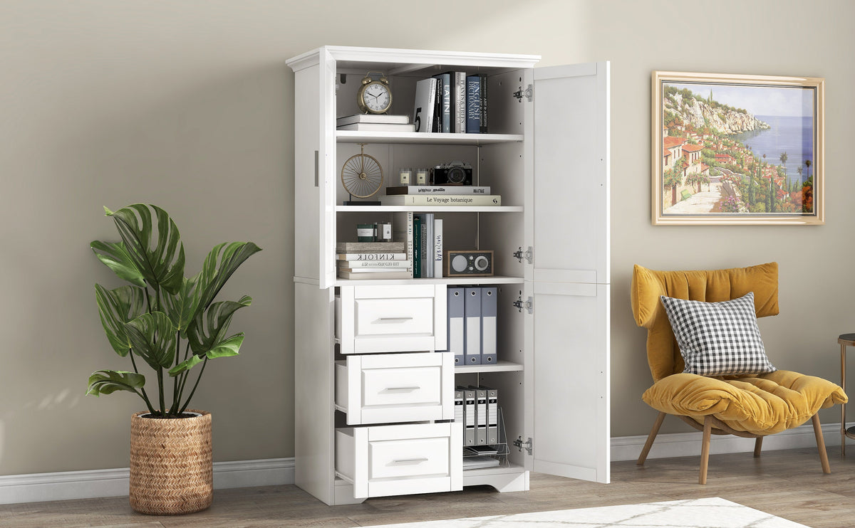 Freestanding Bathroom Storage Cabinet with Doors & Drawers