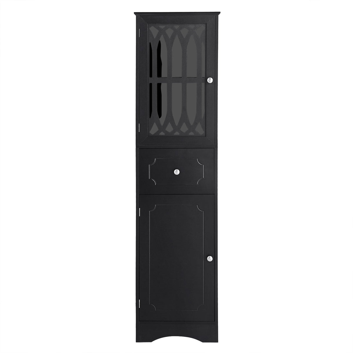 Tall Bathroom Cabinet with Drawer, Doors & Adjustable Shelf