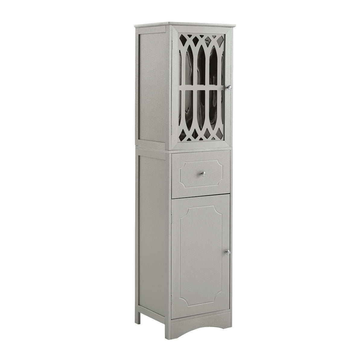Tall Bathroom Cabinet with Drawer and Adjustable Shelf