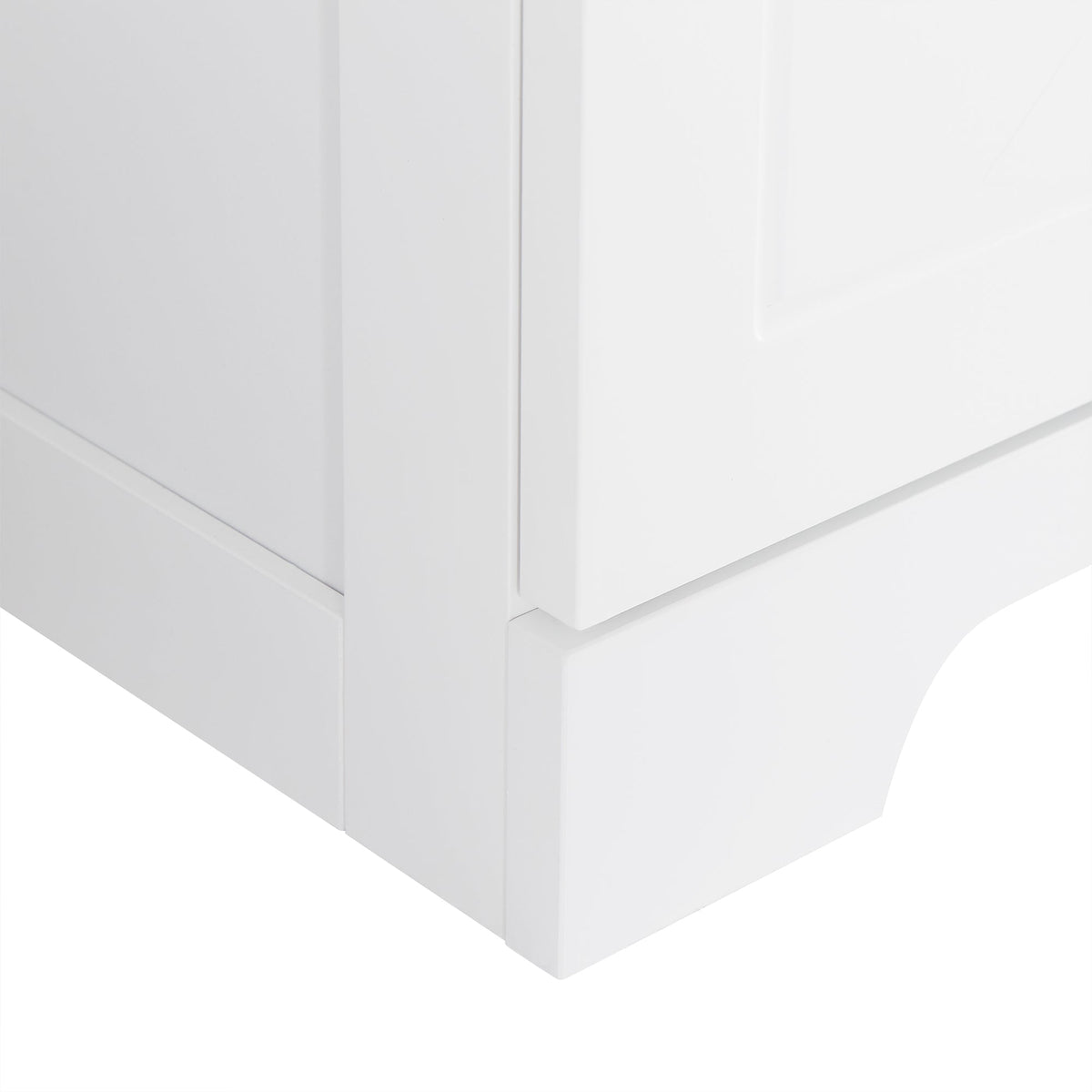 Tall Bathroom Storage Cabinet with Doors and Open Shelf