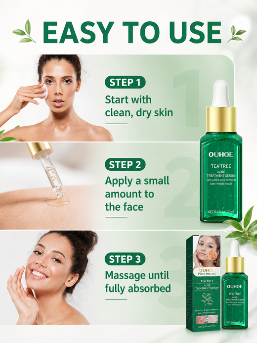 Tea Tree Oil Acne Serum — Clearer, Smoother Skin in 2 Weeks