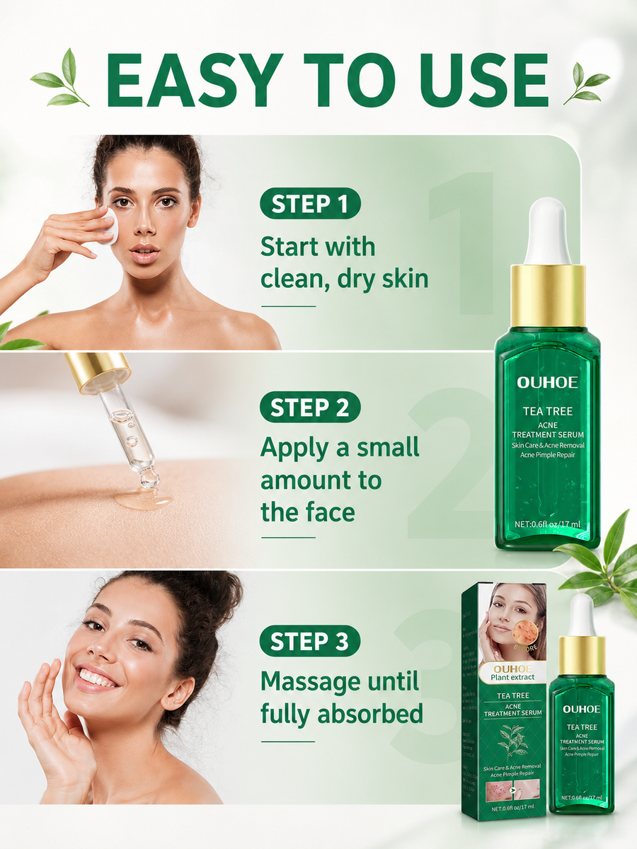 Tea Tree Oil Acne Serum — Clearer, Smoother Skin in 2 Weeks