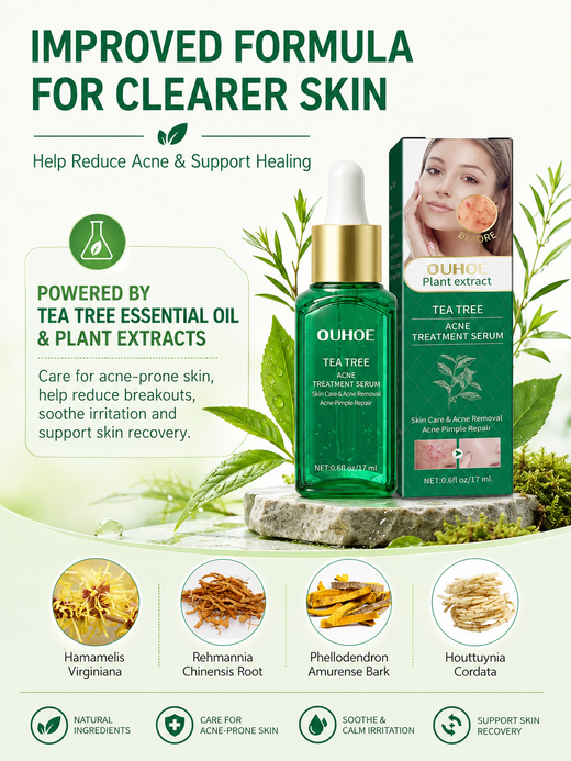 Tea Tree Oil Acne Serum — Clearer, Smoother Skin in 2 Weeks