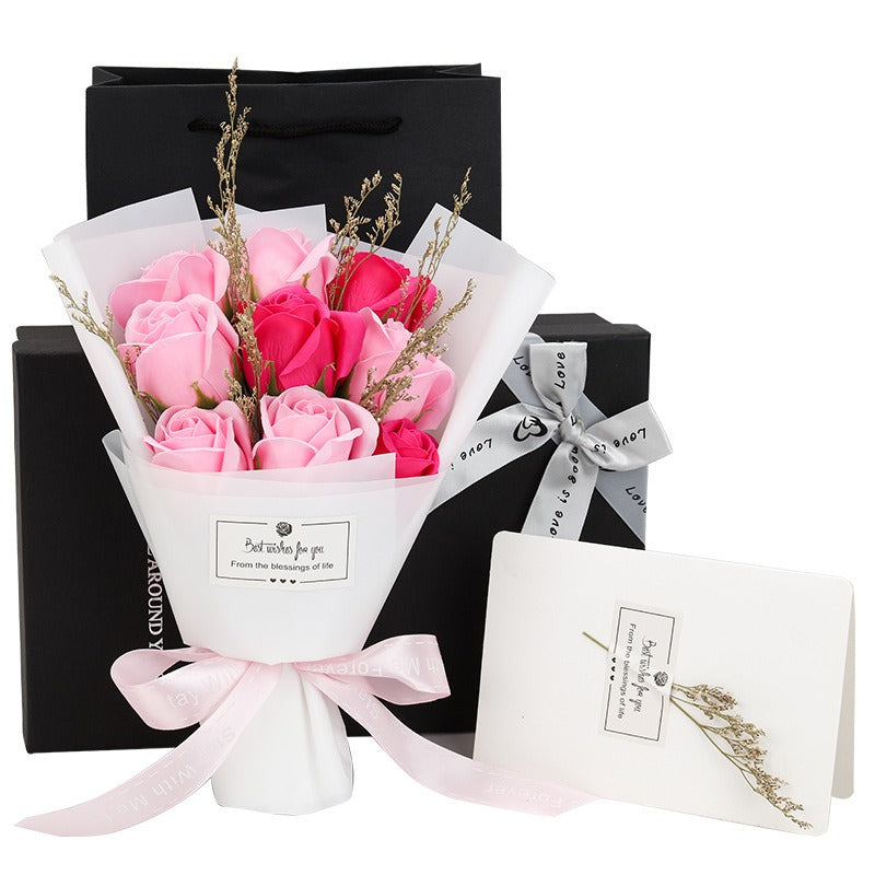 Nine-Rose Gift Bouquet in Box for Lasting Memories