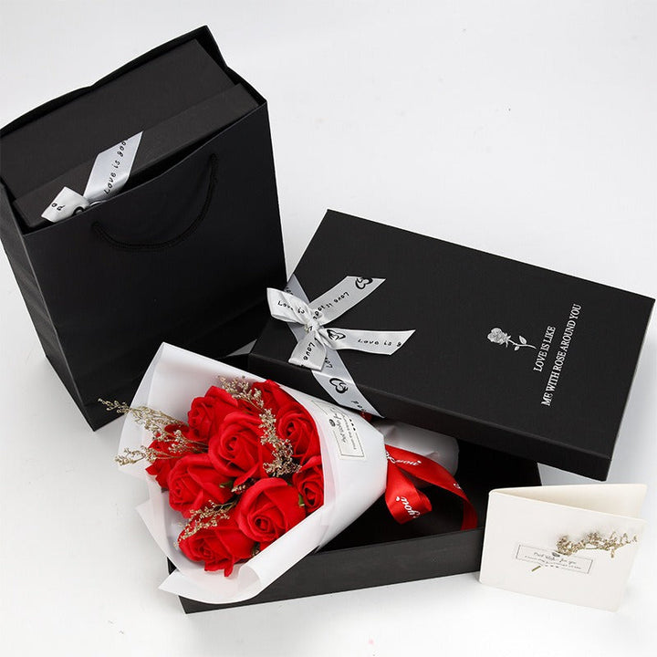 Nine-Rose Gift Bouquet in Box for Lasting Memories