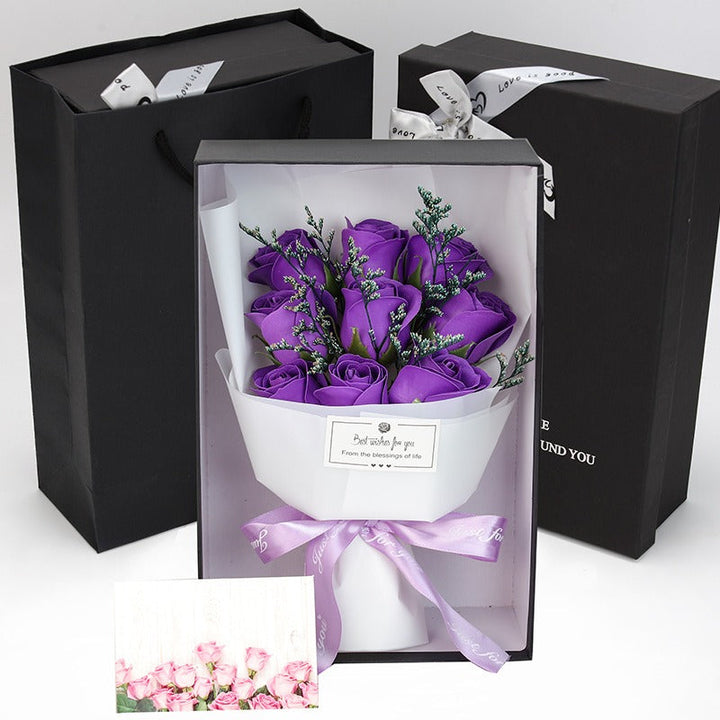 Nine-Rose Gift Bouquet in Box for Lasting Memories