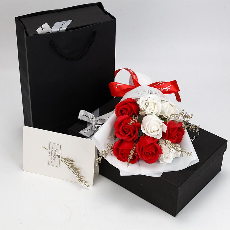 Nine-Rose Gift Bouquet in Box for Lasting Memories