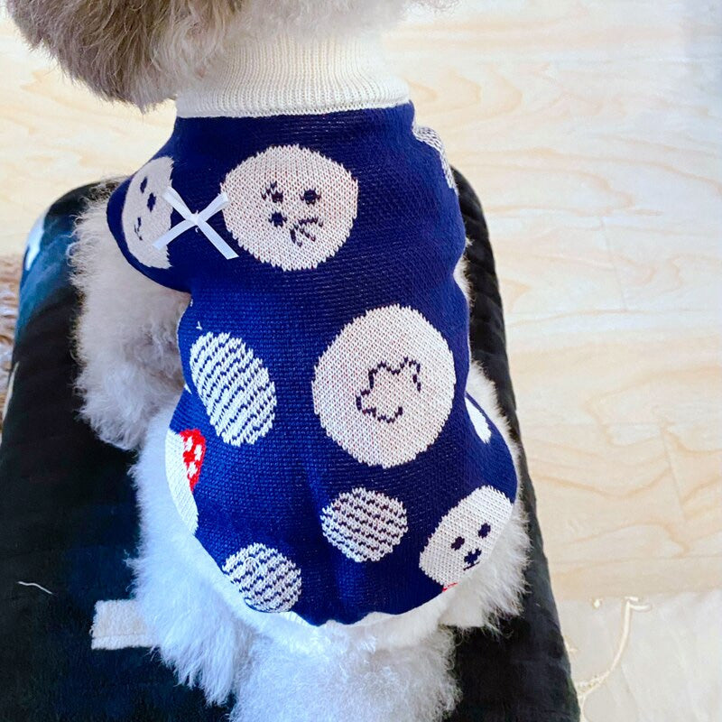 Small Dog Winter Sweater | Fruit-Print Knit Comfort