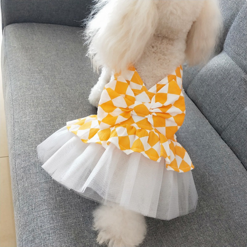 Small Dog Summer Dress With Lightweight Tulle Skirt