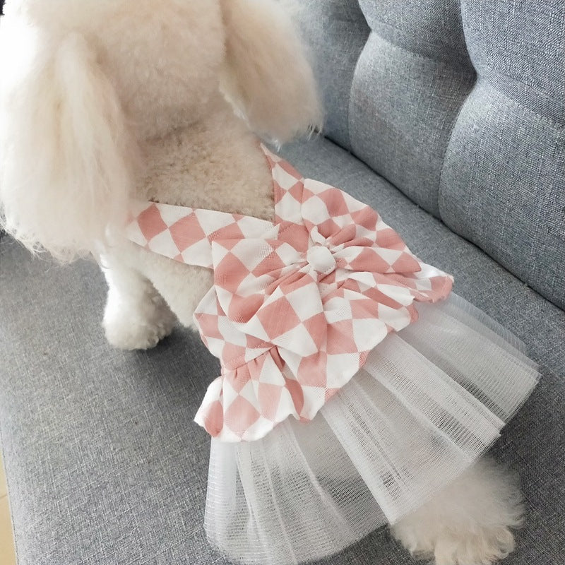 Small Dog Summer Dress With Lightweight Tulle Skirt