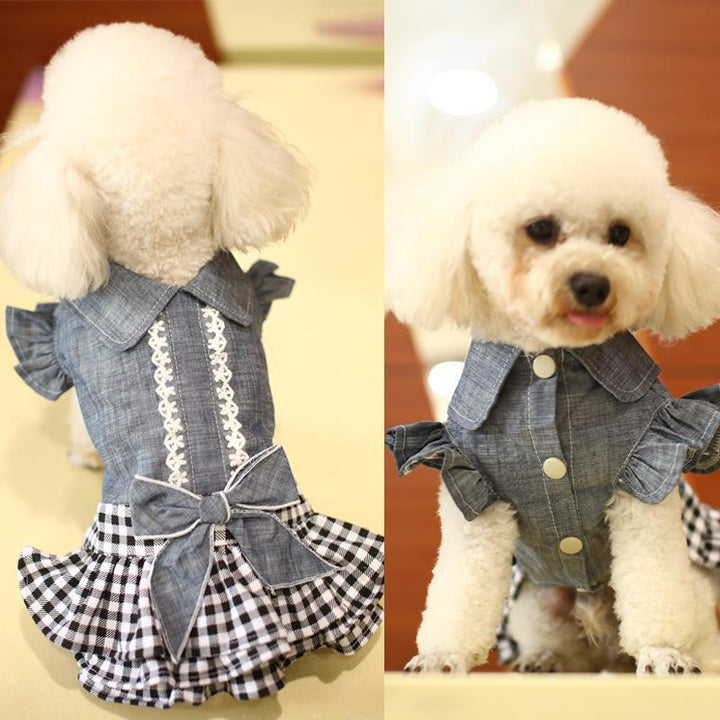 Small Dog Denim Skirt Dress for Everyday Princess Style