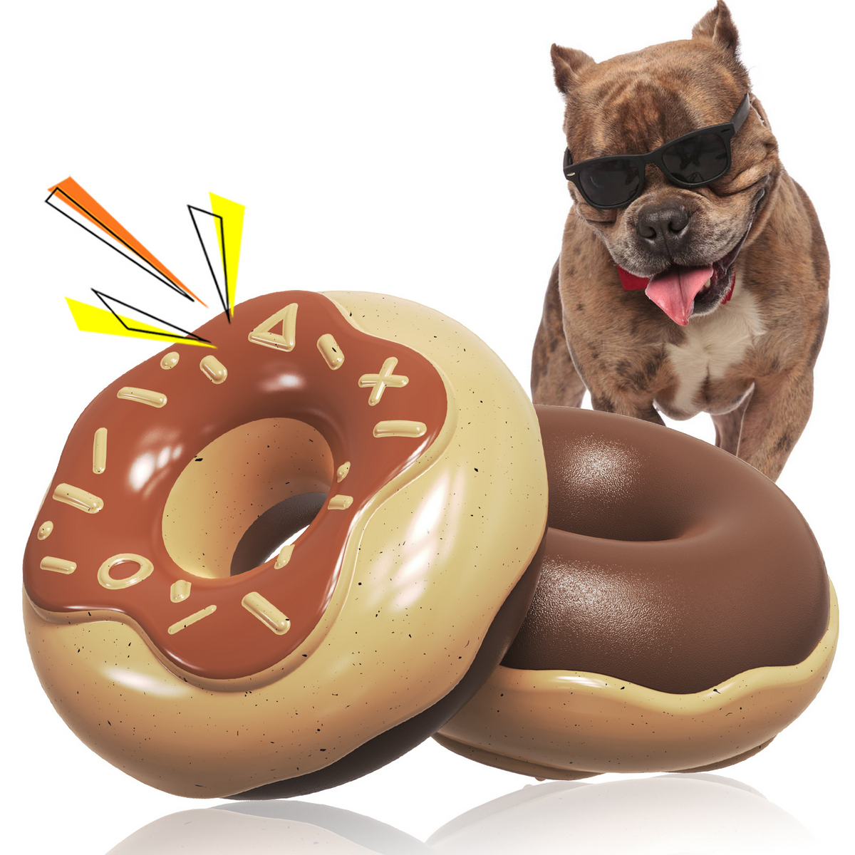 Donut Dog Chew Toy for Engaging Teeth-Cleaning Play