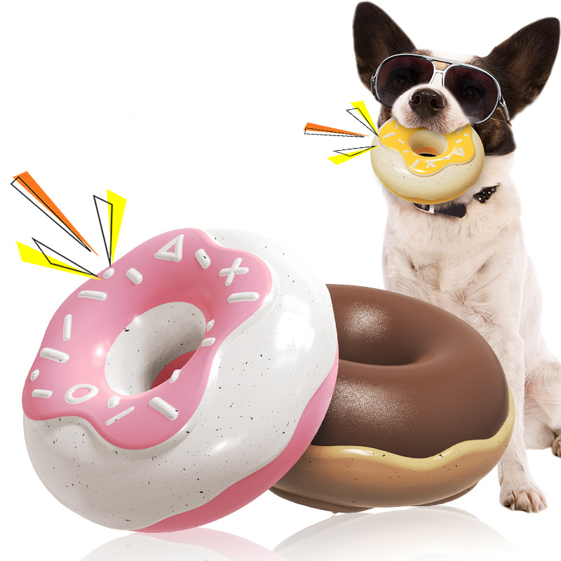 Donut Dog Chew Toy for Engaging Teeth-Cleaning Play