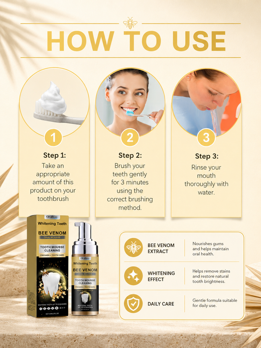 Teeth Mousse — Gentle Stain Removal & Whitening with Bee Venom