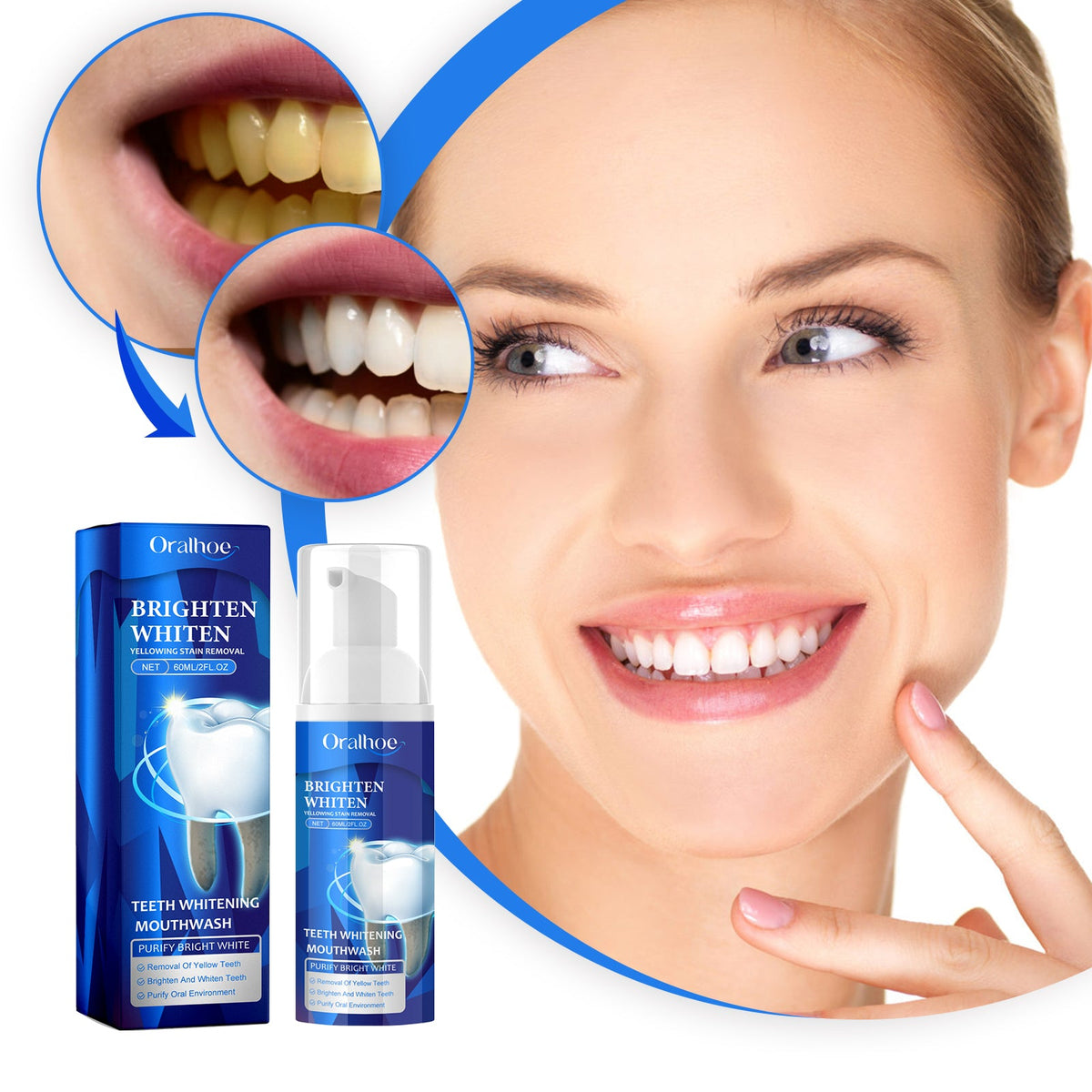 Teeth Whitening Mouthwash for Fresh Breath Oral Care