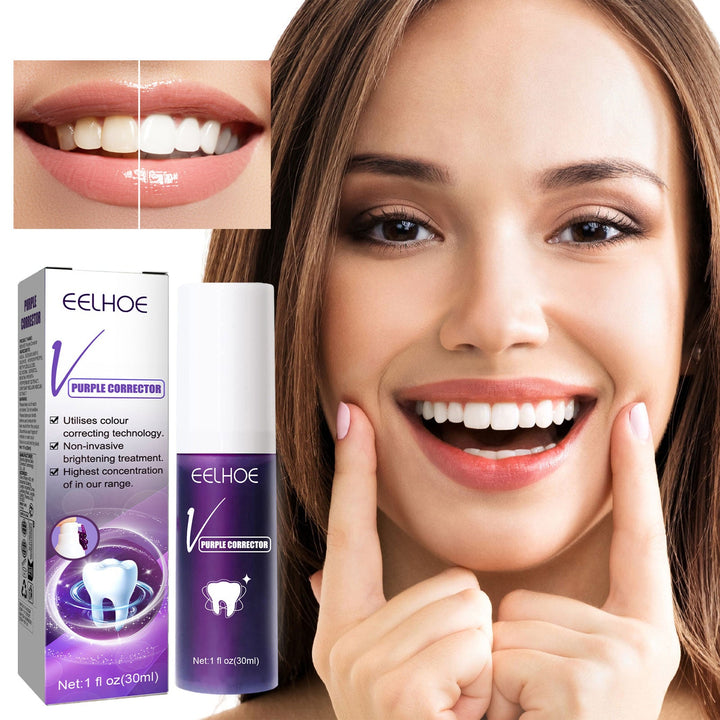 Teeth Whitening Toothpaste With Purple Color Correction