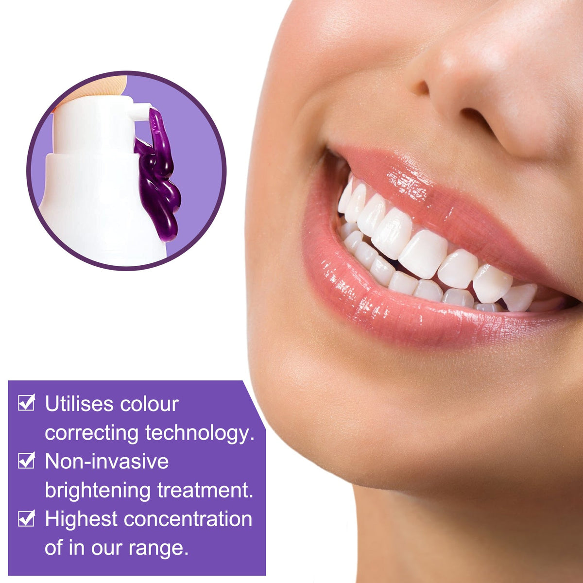 Teeth Whitening Toothpaste With Purple Color Correction
