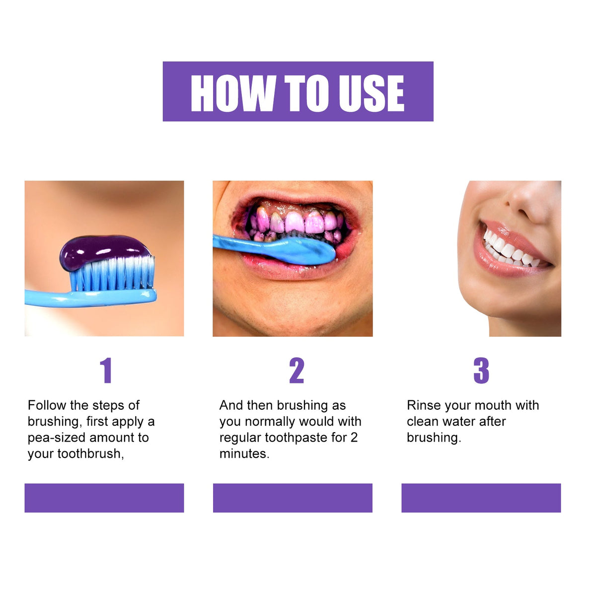Teeth Whitening Toothpaste With Purple Color Correction
