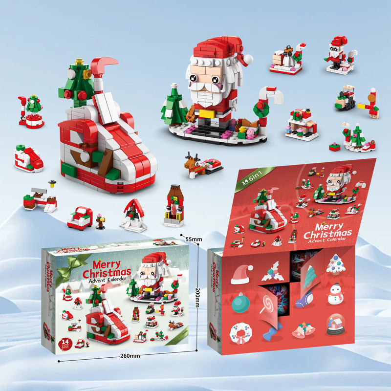 Christmas Advent Calendar Building Block Puzzle Gift