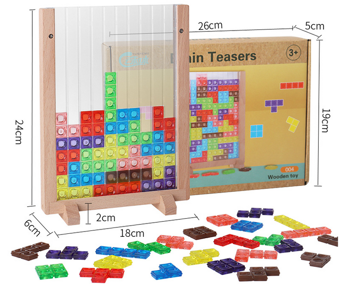 3D Tetris Building Blocks Puzzle for Spatial Skills
