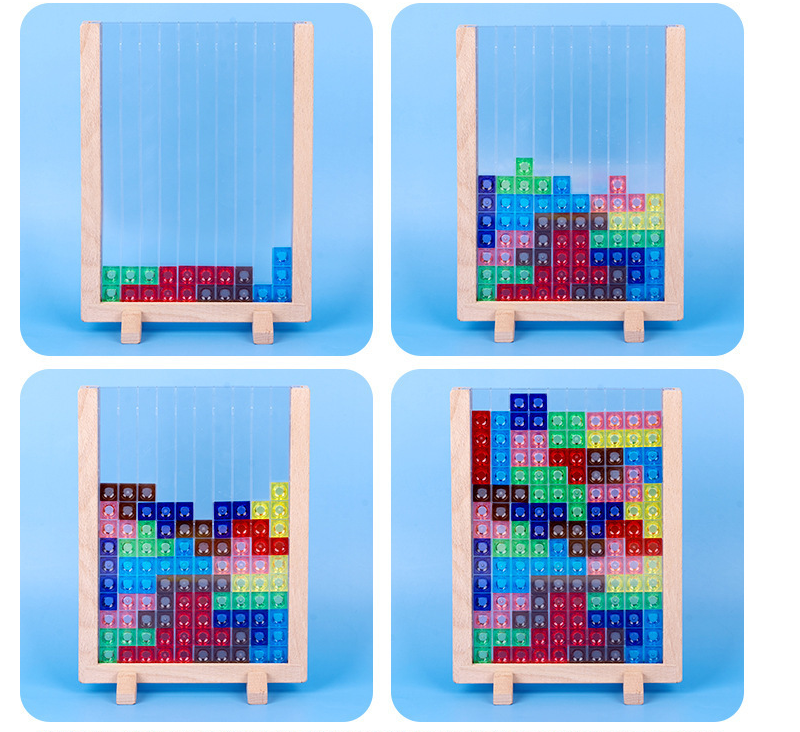 3D Tetris Building Blocks Puzzle for Spatial Skills
