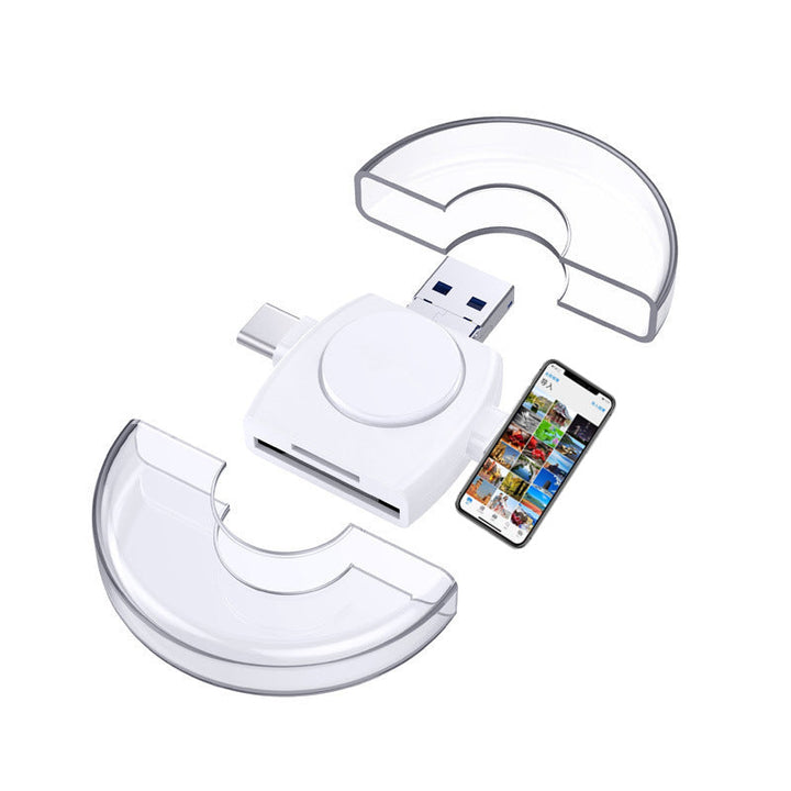 4-in-1 SD and TF Card Reader for iPhone, Android & PC