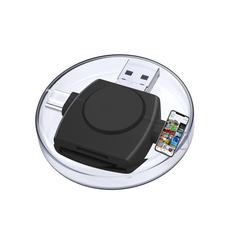 4-in-1 SD and TF Card Reader for iPhone, Android & PC