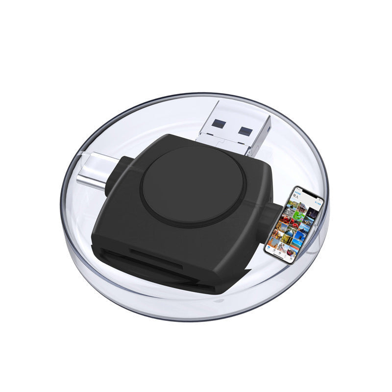 4-in-1 SD and TF Card Reader for iPhone, Android & PC