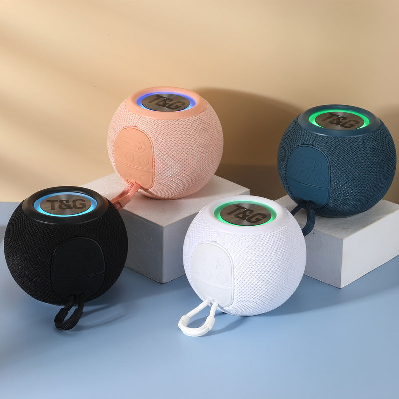 Portable Fabric Bluetooth Speaker with Colorful LED Ring
