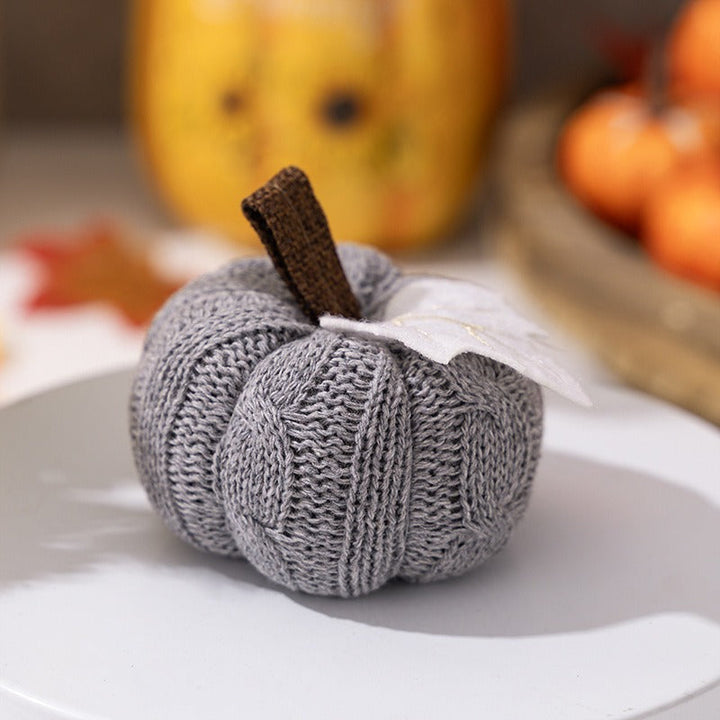 Knitted Pumpkin Decor for Cozy Rustic Autumn Charm