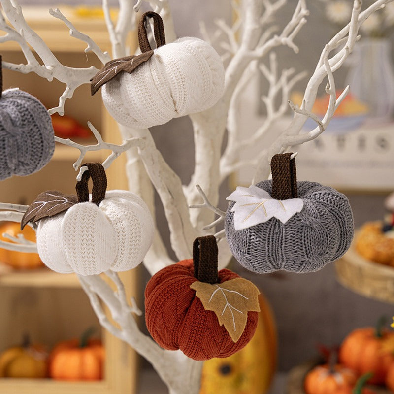 Knitted Pumpkin Decor for Cozy Rustic Autumn Charm