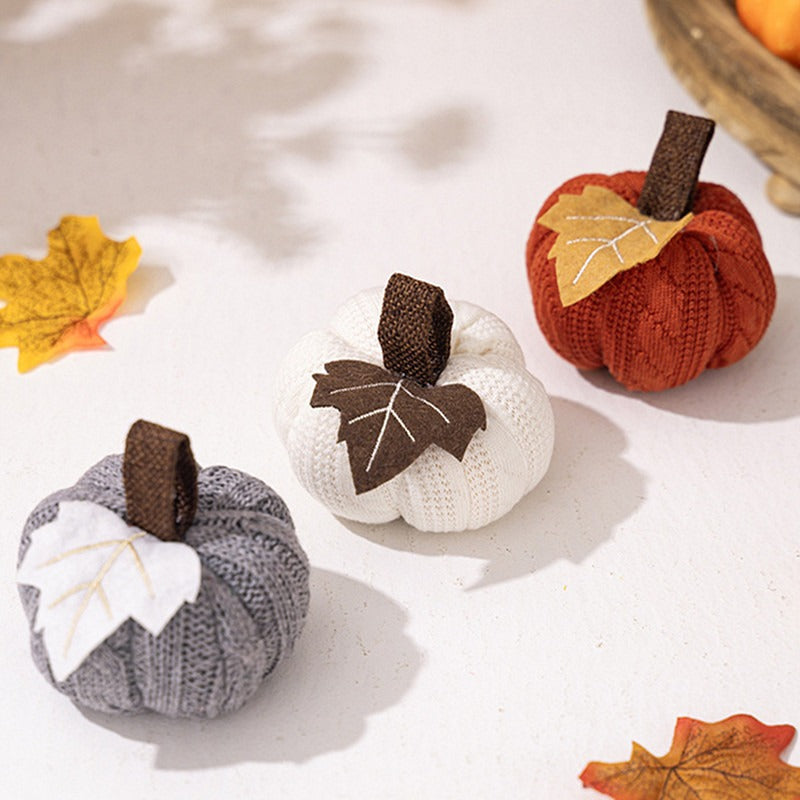 Knitted Pumpkin Decor for Cozy Rustic Autumn Charm