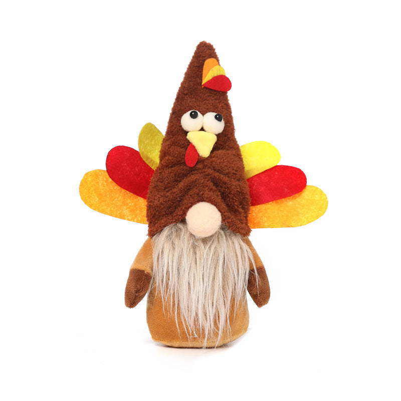 Thanksgiving Turkey Gnome Plush Pair for Festive Decor