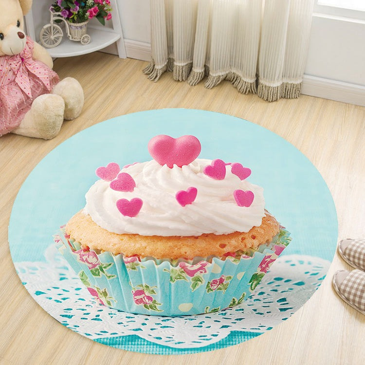 Round Cartoon Rug for Kids Room Play Area