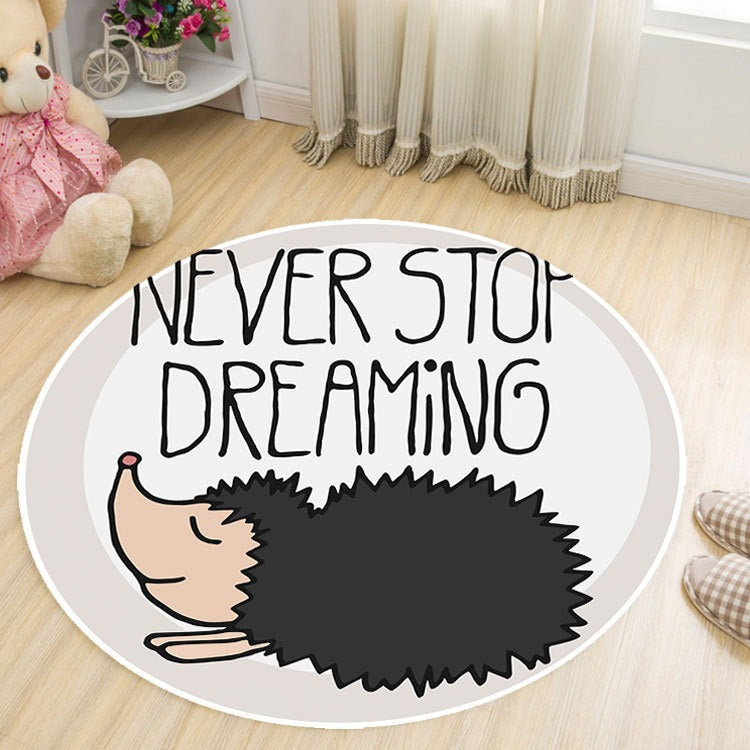 Round Cartoon Rug for Kids Room Play Area
