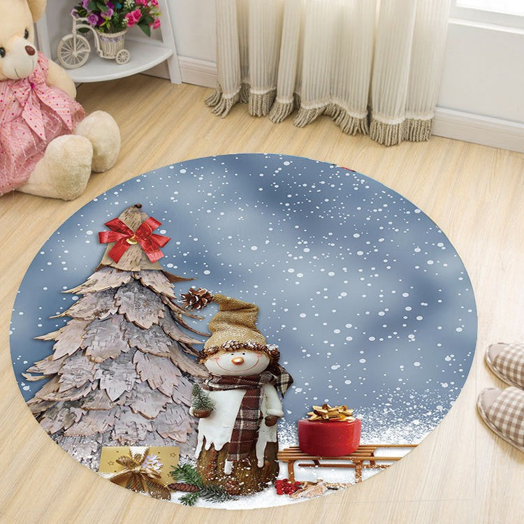 Round Cartoon Rug for Kids Room Play Area