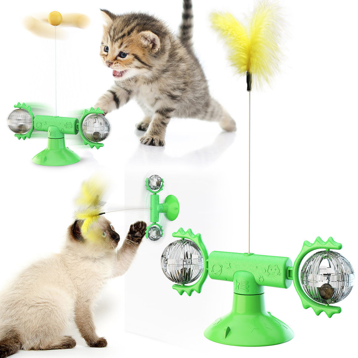 Cat Suction Cup Toy for Hands-Free Indoor Enrichment