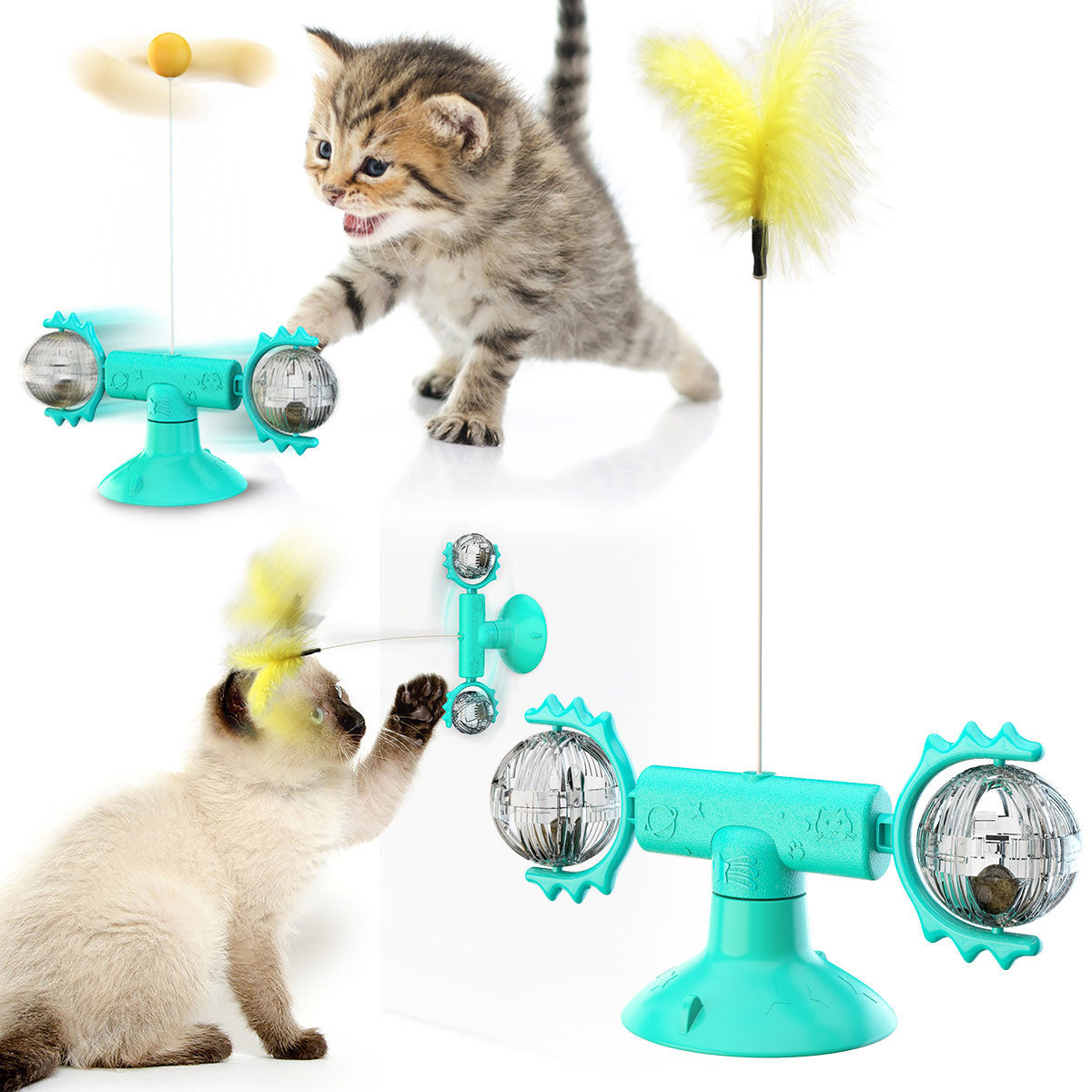 Cat Suction Cup Toy for Hands-Free Indoor Enrichment