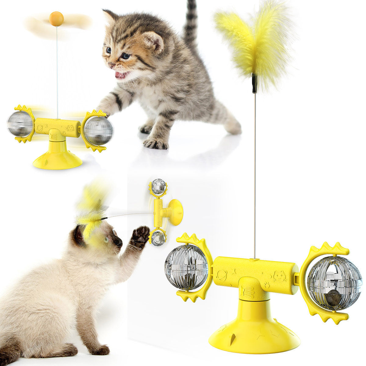 Cat Suction Cup Toy for Hands-Free Indoor Enrichment