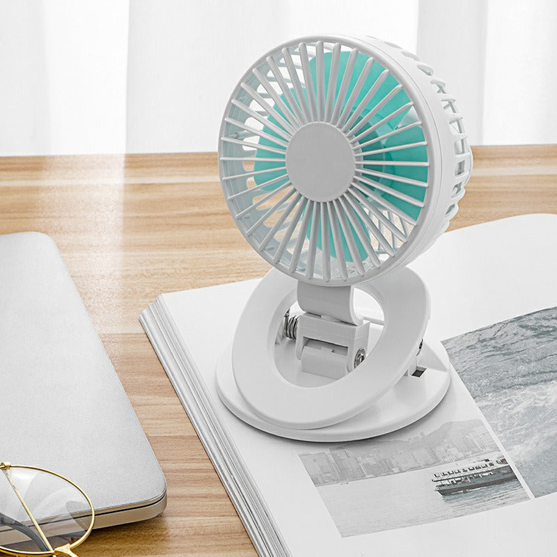 Clip-On Mini USB Desktop Fan, 360° Rotating Head