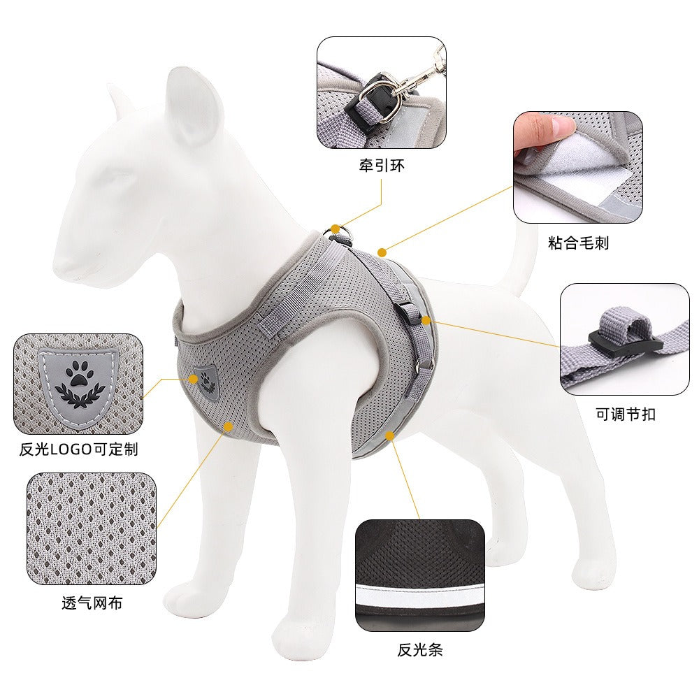 Breathable Reflective Dog Harness With Matching Leash