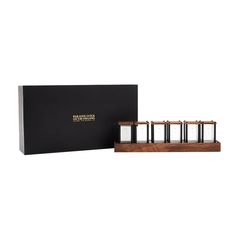 RGB Glow Tube Clock With Retro Ambient Desk Lighting