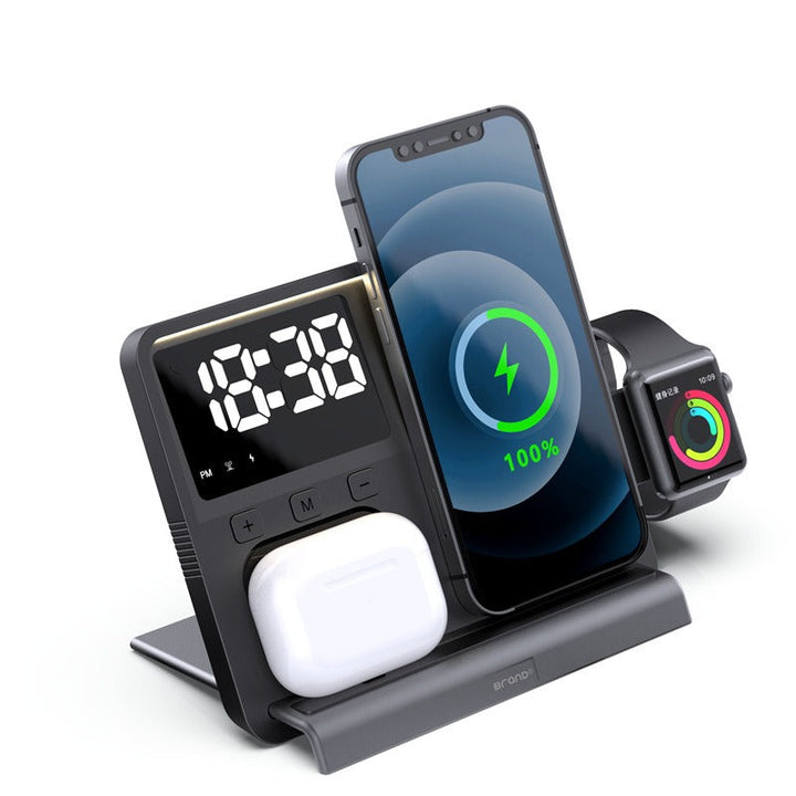 Wireless Charging Stand with LED Clock & Night Light