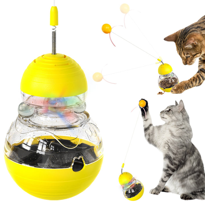 Interactive Cat Toy With Treats, Light & Spinning Play