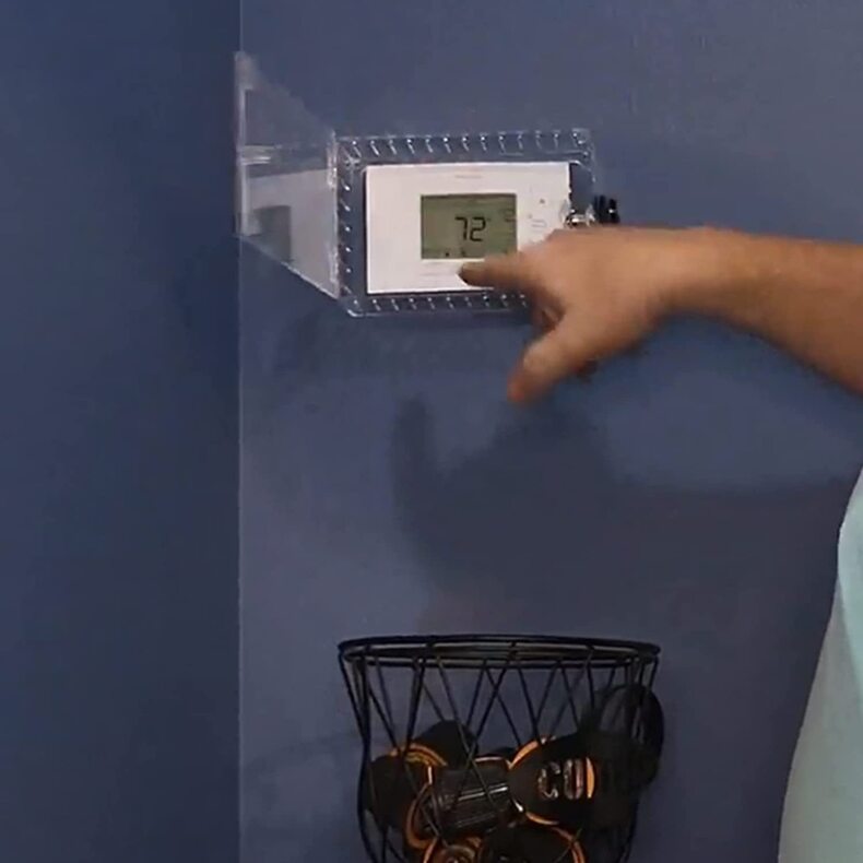 Thermostat Security Cover With Keyed Lock, Clear Shield