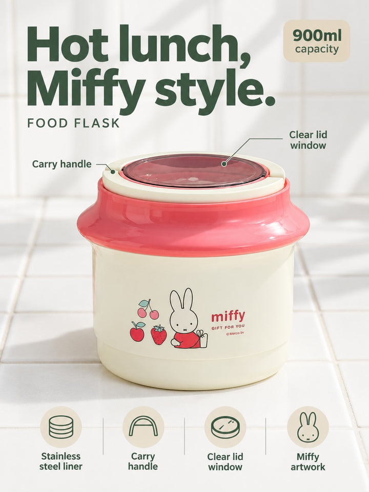 Thermos Food Flask 900ml Stainless Steel Miffy Lunch