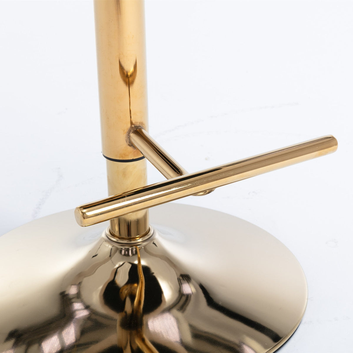 Gold Velvet Bar Stool with Swivel, 25-33 in Height