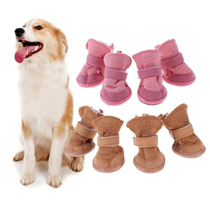 Warm Plush Dog Snow Boots for Small Dogs & Cats