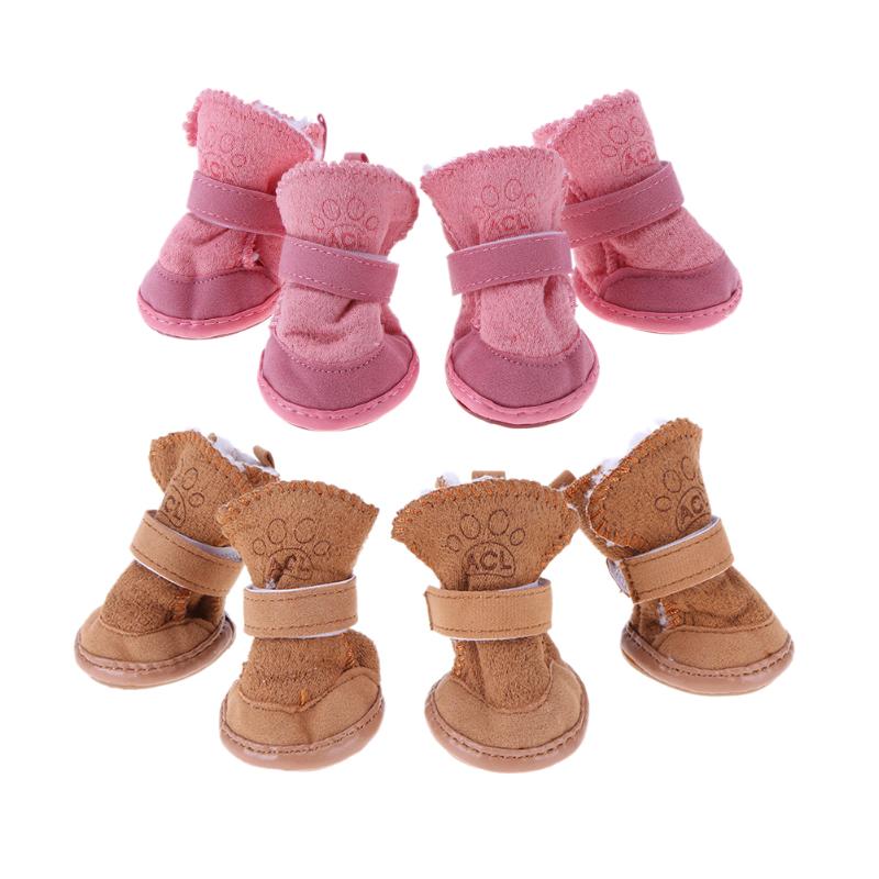 Warm Plush Dog Snow Boots for Small Dogs & Cats